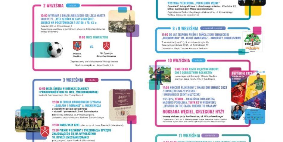 Dni Siedlec 2022 (cały program)