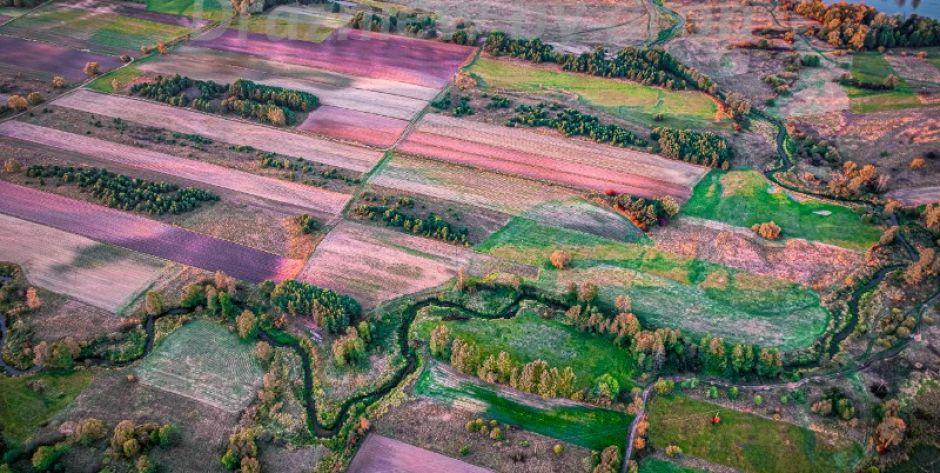 Meandry Tocznej jesienią (zdjęcia z drona)