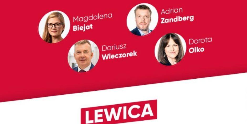 Lewica w Siedlcach: Adrian Zandberg, Magdalena Biejat, Dariusz Wieczorek i Dorota Olko