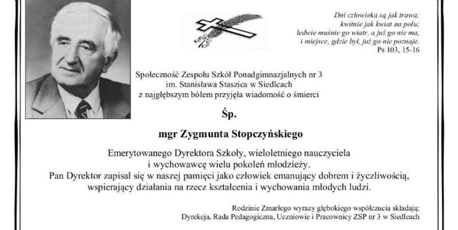 Zmarł Zygmunt Stopczyński - wieloletni nauczyciel i dyrektor siedleckiej „Samochodówki”
