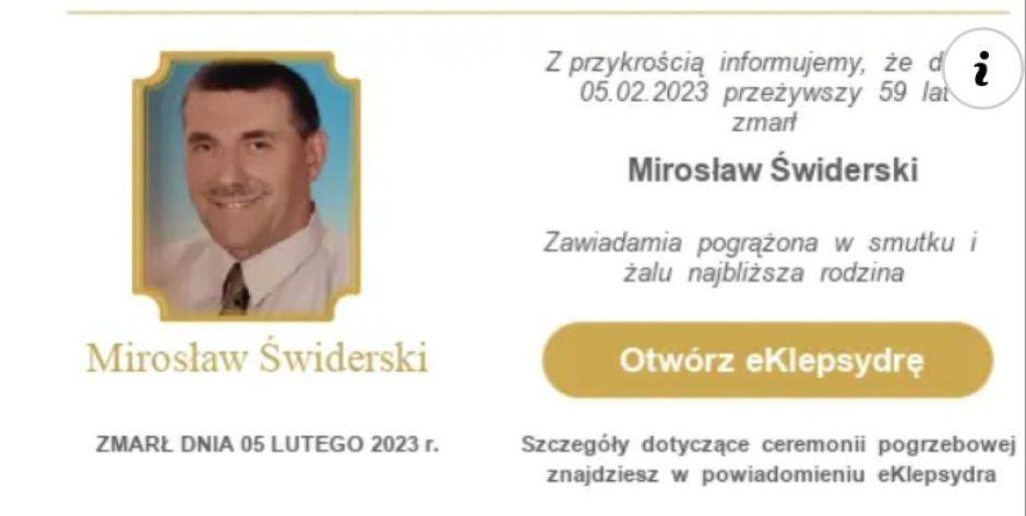 Zmarł radny Mirosław Świderski