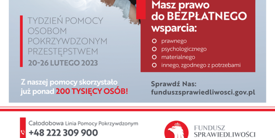 Konsultacje z prawnikiem i psychologiem dla osób pokrzywdzonych przestępstwem
