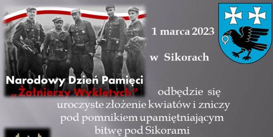 Pod pomnikiem w Sikorach z okazji obchodów Narodowego Dnia Pamięci „Żołnierzy Wyklętych