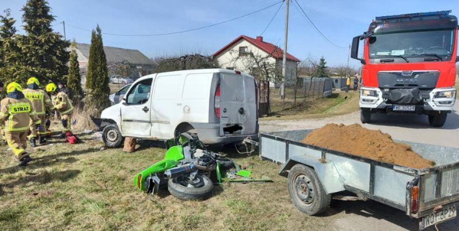 Wypadek z udziałem motocykla