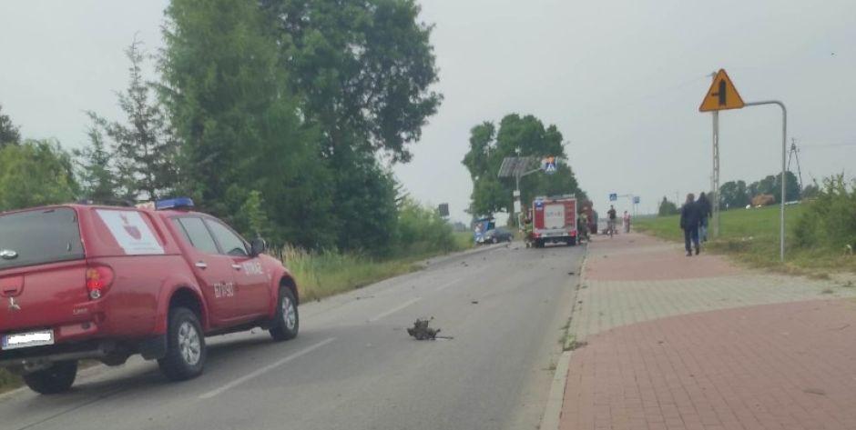Wypadek z udziałem skutera. Jedna osoba trafiła do szpitala