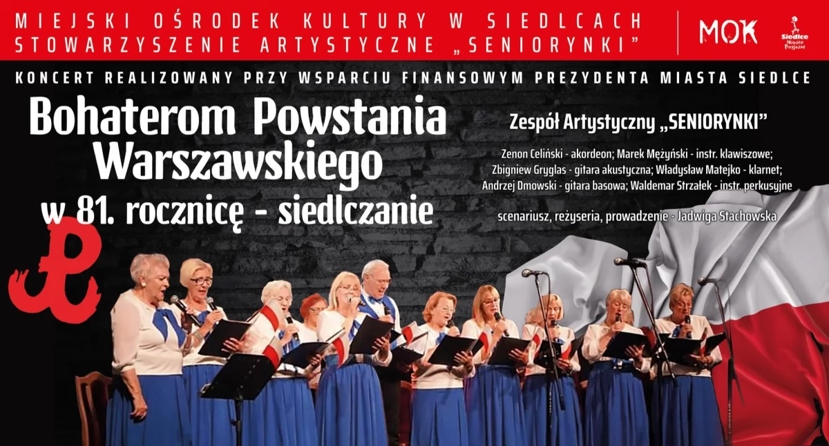 Siedlczanie uczczą Bohaterów Powstania Warszawskiego – koncert Seniorynek już 1 sierpnia