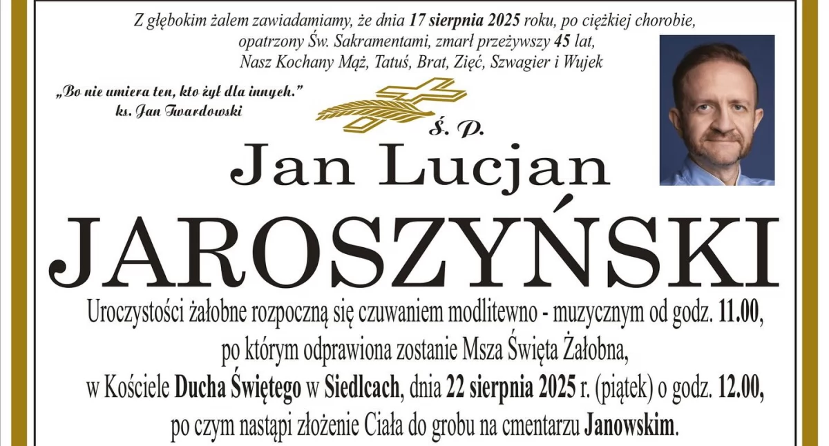 Uroczystości pogrzebowe śp. Jana Jaroszyńskiego 