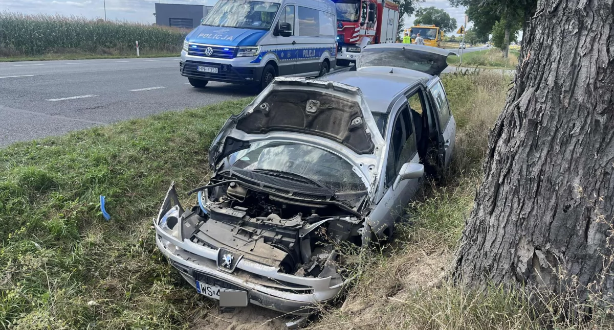 Zderzenie audi i peugeota pod Siedlcami