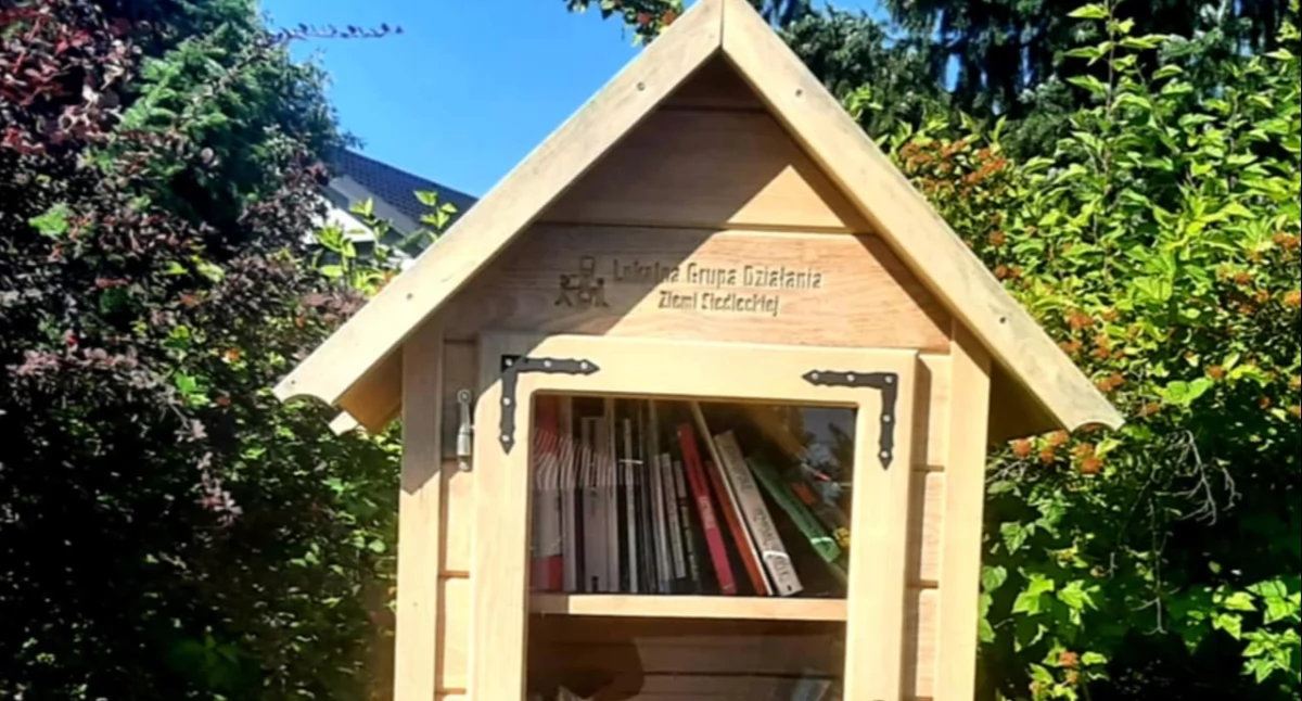 Plenerowa biblioteka w Skórcu. Książki czekają na czytelników pod chmurką