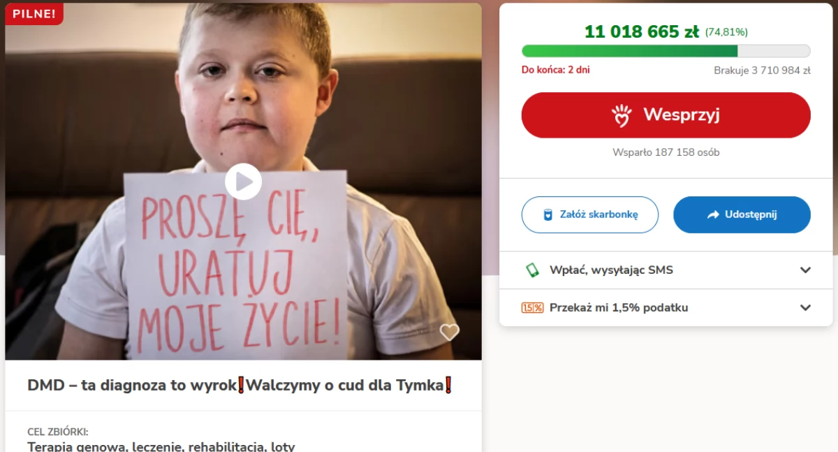 Pilna zbiórka dla Tymka Kalaty – zostały tylko 2 dni!