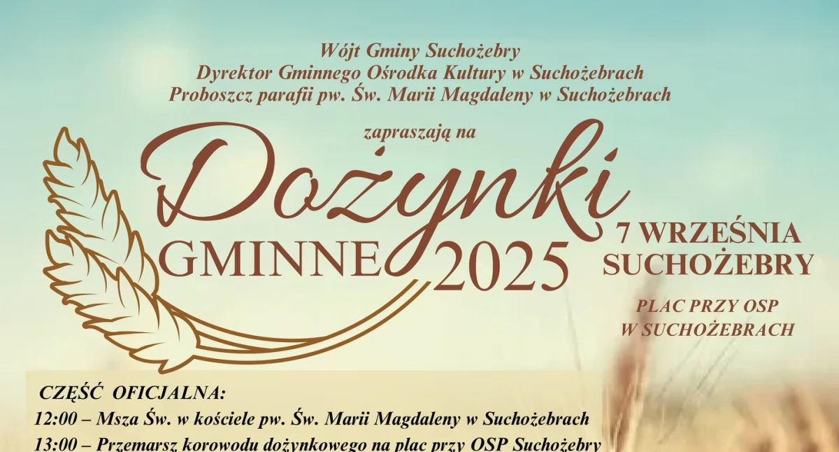 Dożynki Gminne w Suchożebrach już 7 września