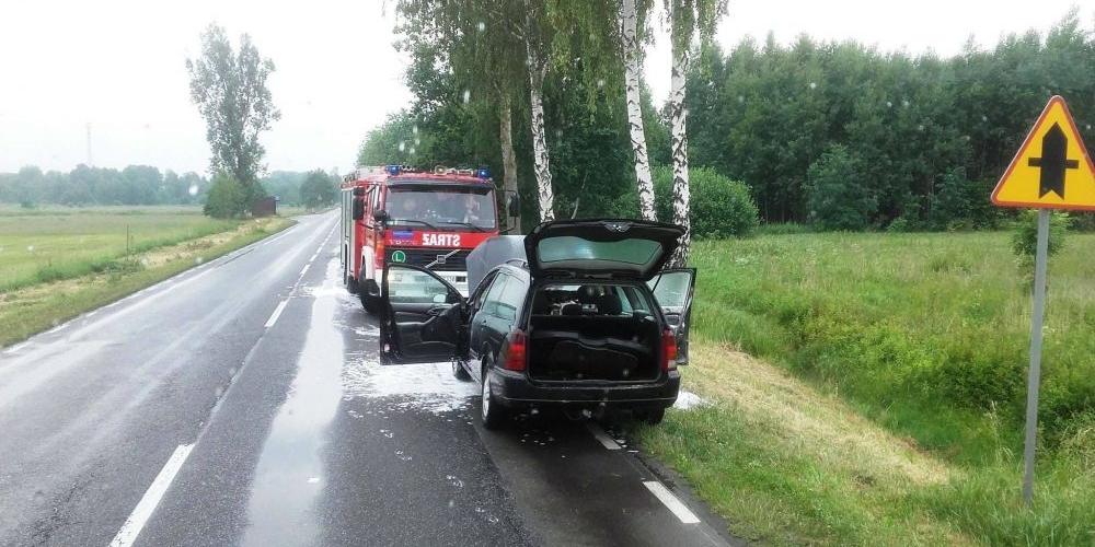 Wola Suchożebrska: Palił się samochód na DK 63
