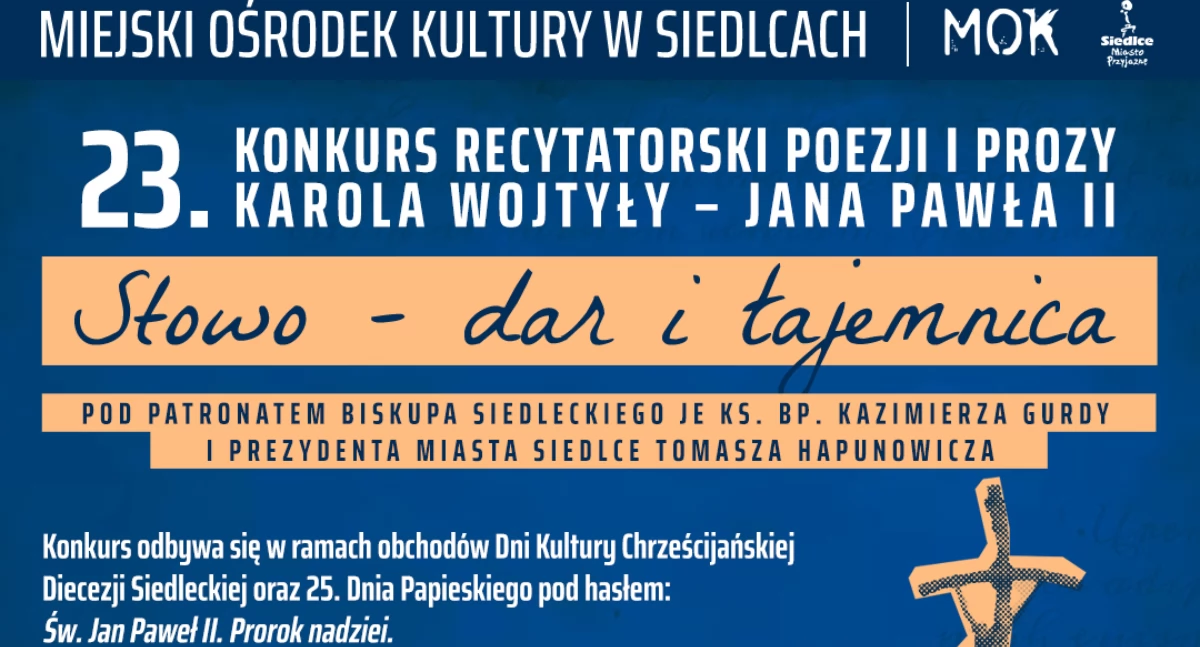 „Słowo – dar i tajemnica”. Rusza XXIII Konkurs Recytatorski Poezji i Prozy Karola Wojtyły – Jana Pawła II