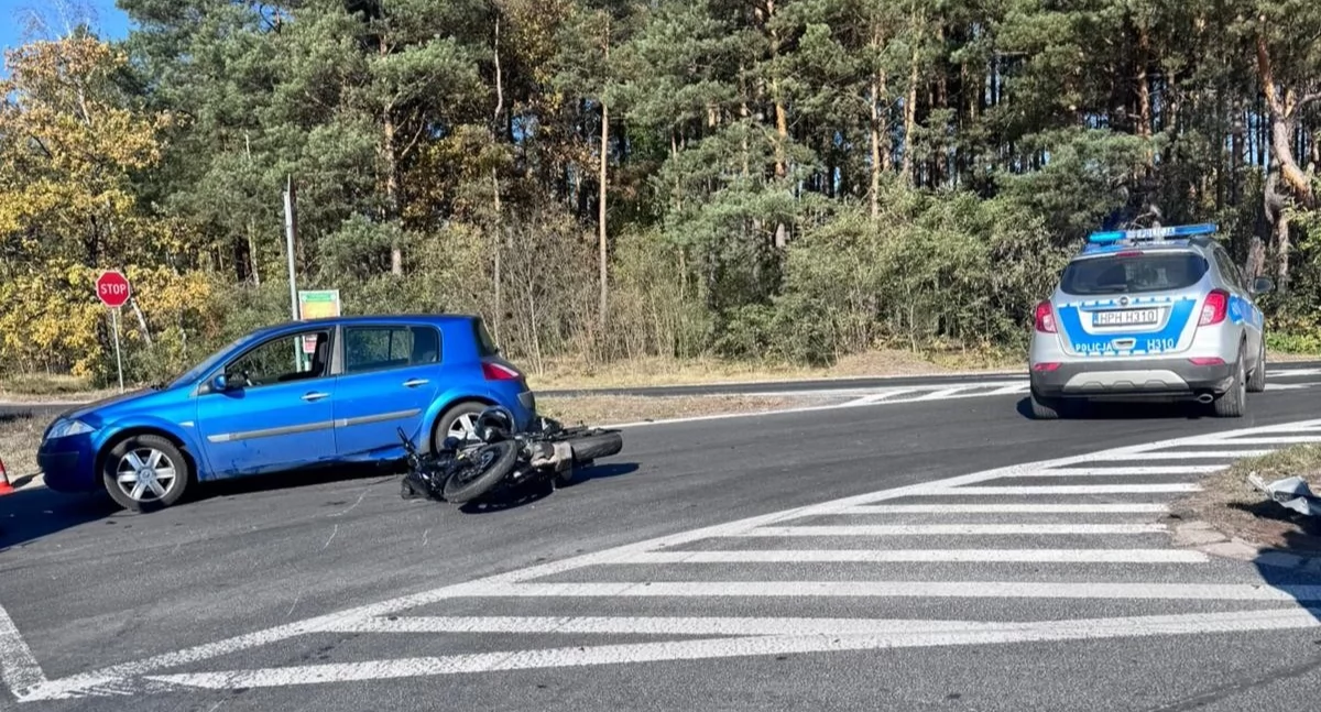 Groźny wypadek z udziałem motocyklisty 
