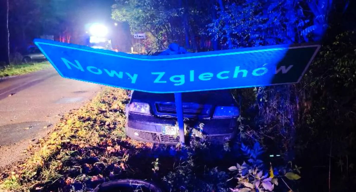 Zderzenie dwóch samochodów w Nowym Zglechowie