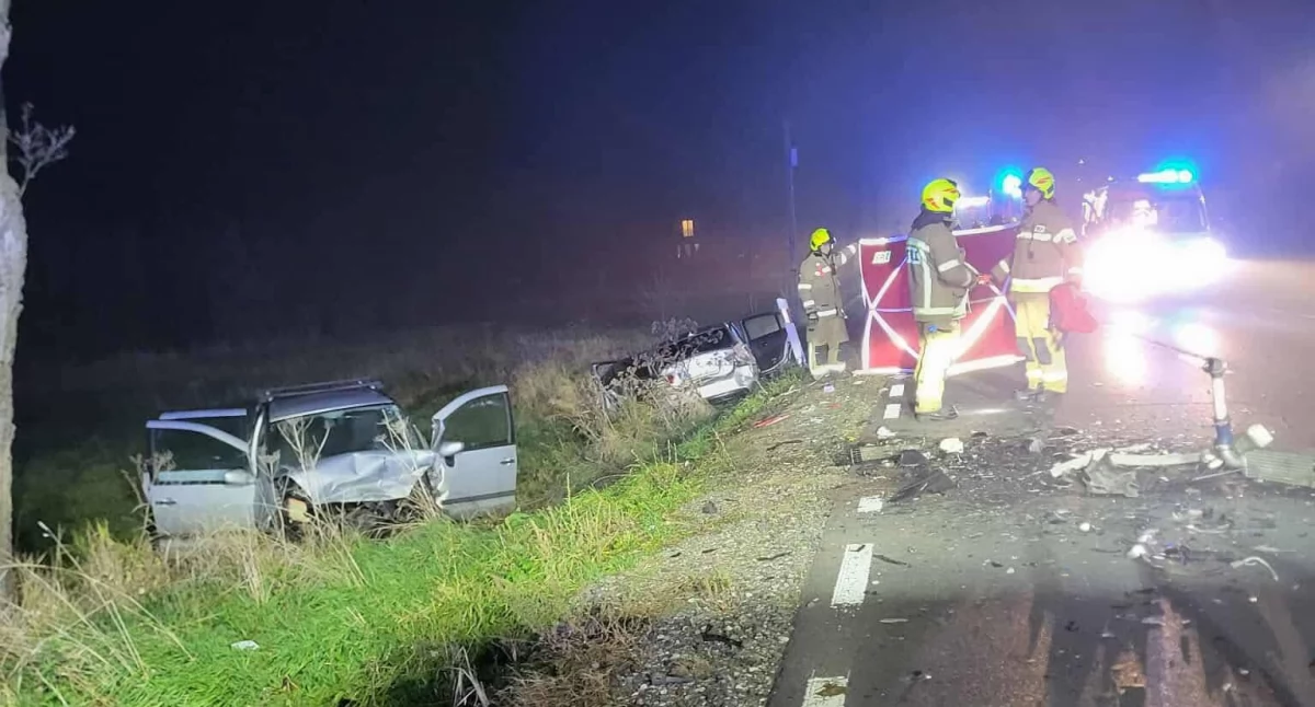 Śmiertelny wypadek na DK76. Pijany kierowca BMW z zakazem prowadzenia zderzył się czołowo z fordem