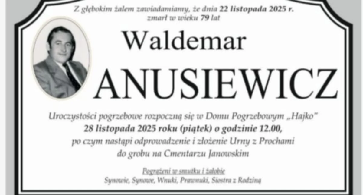 Zmarł Waldemar Anusiewicz