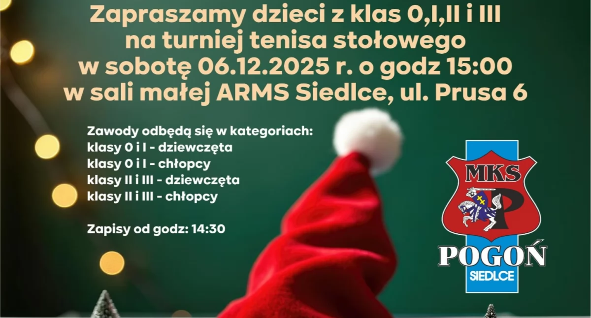 Siedlce: Mikołajki z tenisem stołowym