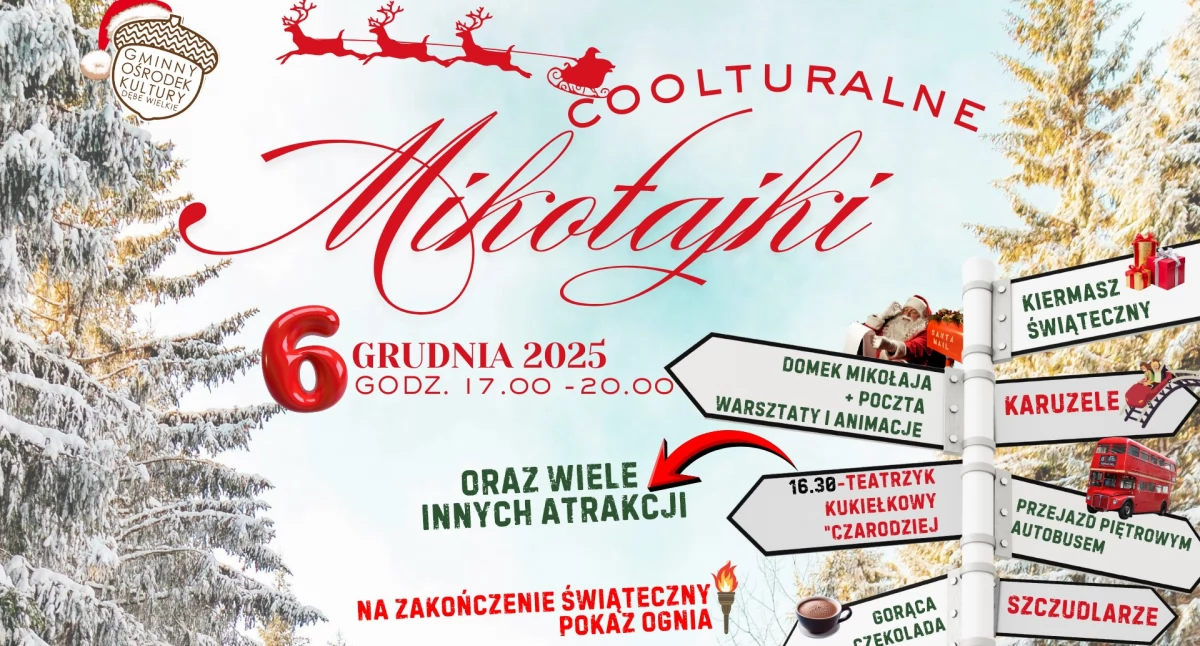 COOLturalne Mikołajki. 6 grudnia w Dębem Wielkim!