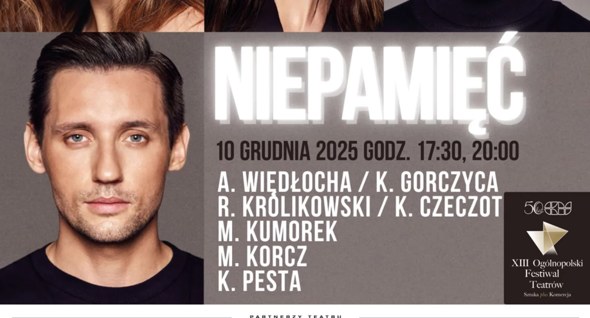 „Niepamięć” w Siedlcach. Ostatni spektakl konkursowy festiwalu „Sztuka plus Komercja” już 10 grudnia