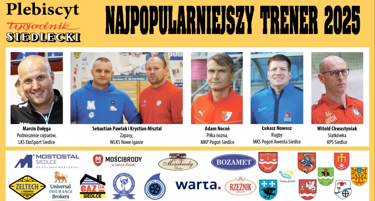 Bal Mistrzów Sportu „Tygodnika Siedleckiego” Wybieramy najpopularniejszego trenera 2025 roku!