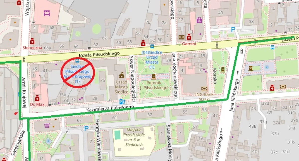 Czasowa zmiana organizacji ruchu na ul. Piłsudskiego w Siedlcach