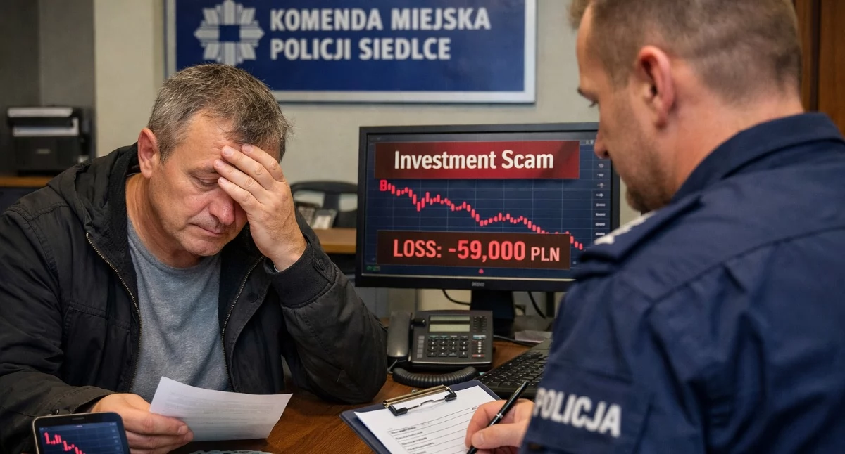 Siedlce: 54-latek miał zarobić, a stracił prawie 60 tysięcy złotych
