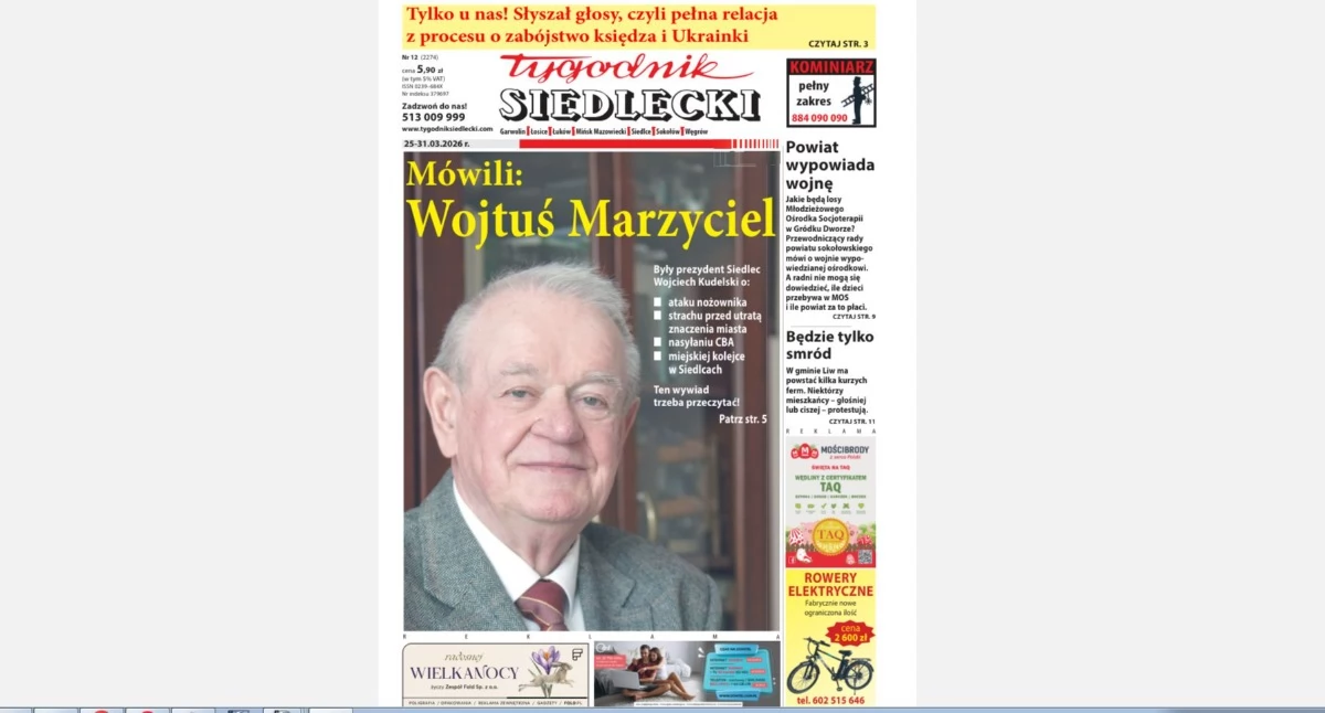 Ekskluzywny wywiad z Wojciechem Kudelskim, proces zabójcy księdza, zagłębie drobiarskie w gminie Liw  - przed Wami ostatni marcowy nr „TS”!