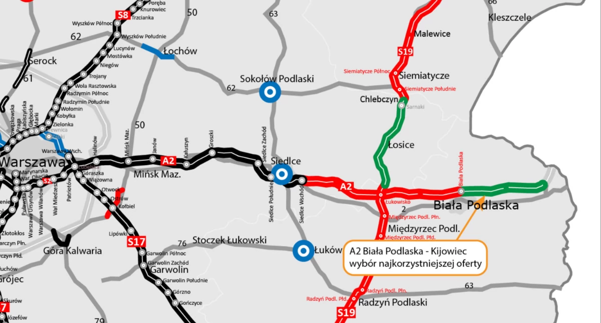 Jest wykonawca kolejnego odcinka A2 za Białą Podlaską. Droga coraz bliżej granicy