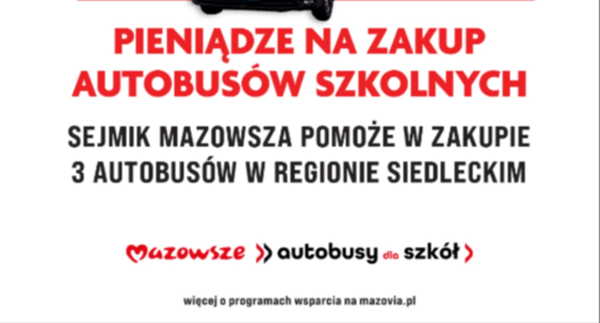 Nowe autobusy dla szkół w regionie siedleckim. Blisko 780 tys. zł wsparcia
