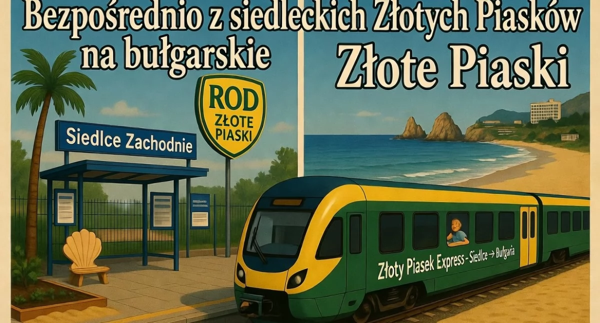 Szykuje się wakacyjny hit! Bezpośredni pociąg z siedleckich ROD „Złote Piaski” na Złote Piaski nad Morzem Czarnym! (Prima Aprilis)
