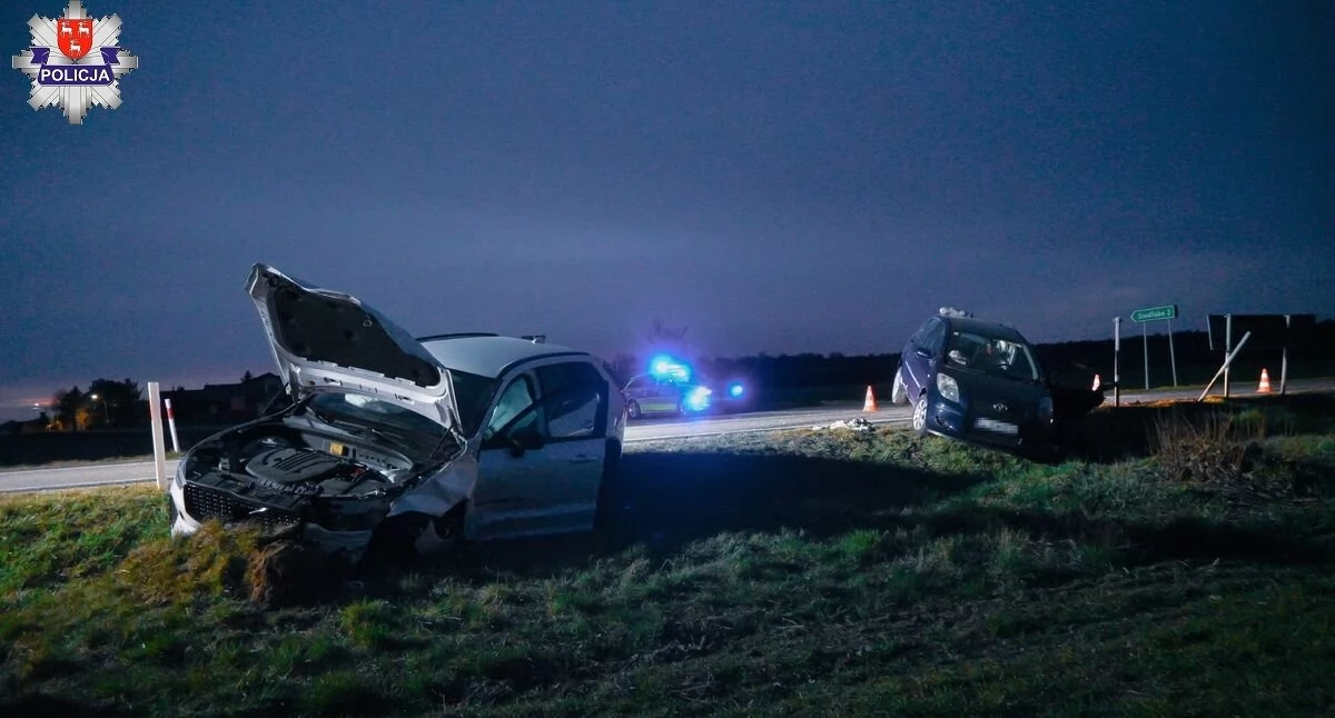 Gmina Wojcieszków: Cztery osoby ranne, dwa uszkodzone pojazdy i zablokowana droga wojewódzka 