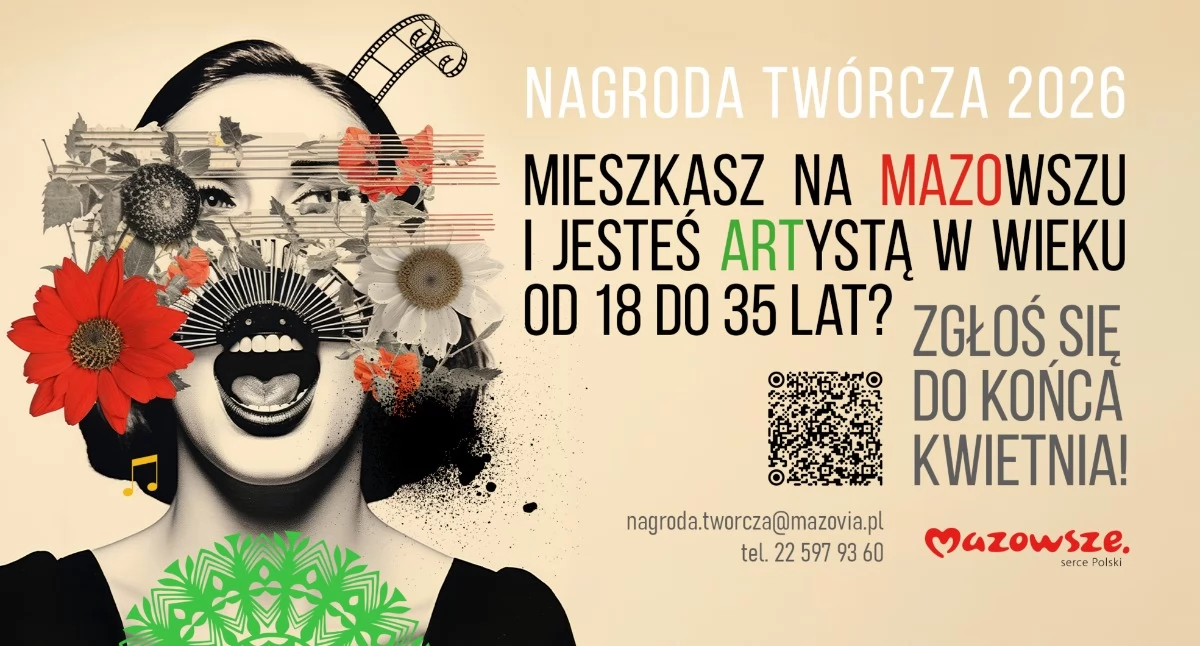 Młodzi artyści z Mazowsza mogą ubiegać się o Nagrodę Twórczą
