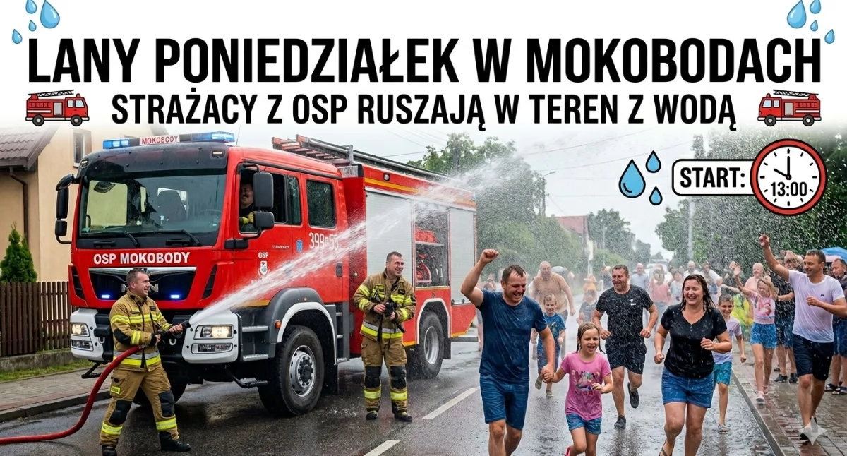 Lany Poniedziałek w Mokobodach. Strażacy z OSP ruszają w teren z wodą
