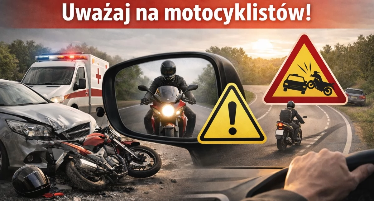 Wypadek w Łysowie. Motocyklista trafił do szpitala. Policja apeluje o ostrożność
