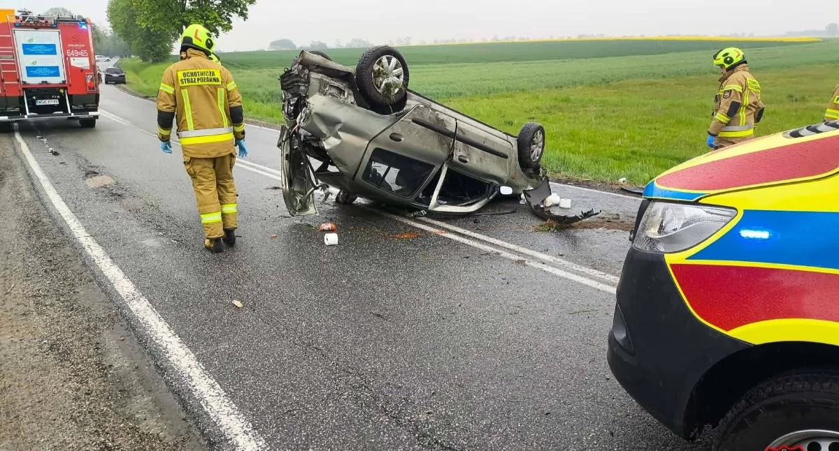 Wypadek na DK63 między Sabniami a Kurowicami. Jedna osoba trafiła do szpitala