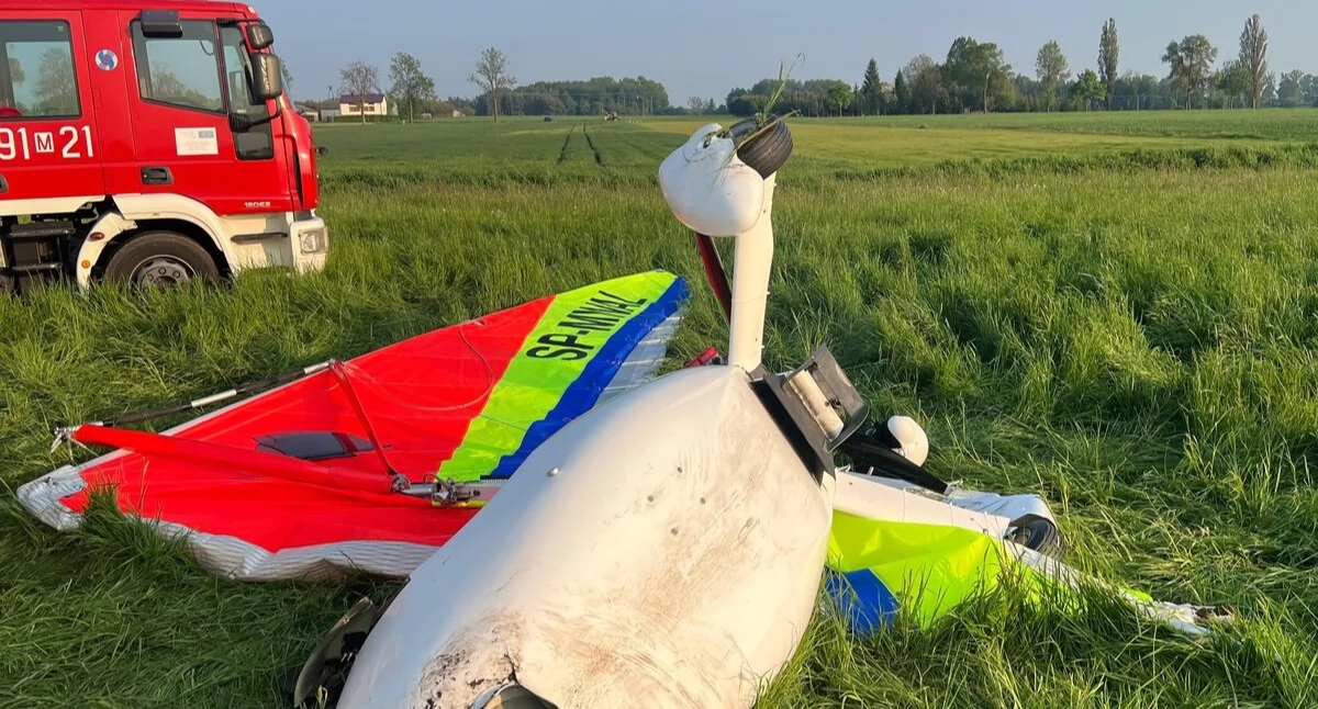 Wypadek motolotniarza w powiecie łosickim