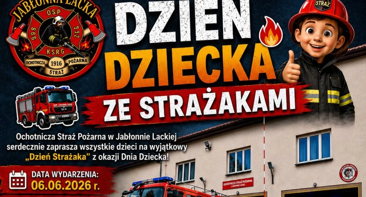 Dzień Dziecka ze strażakami w Jabłonnej Lackiej