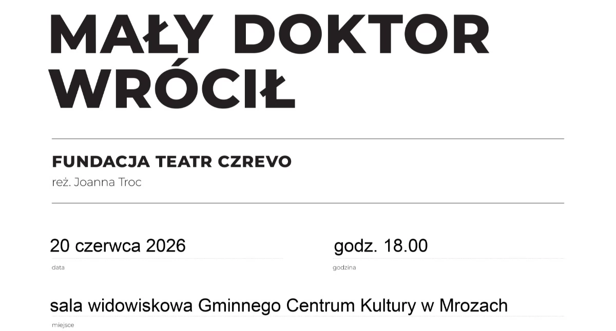 Weekend z kulturą w Mrozach. Spektakl teatralny i finał Kulturomaniaka