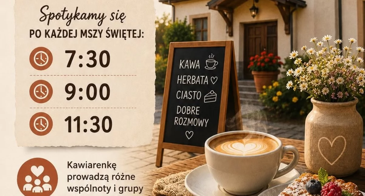 Już w tę niedzielę po każdej mszy w Pruszynie: domowe ciasta, kawa i sąsiedzkie rozmowy