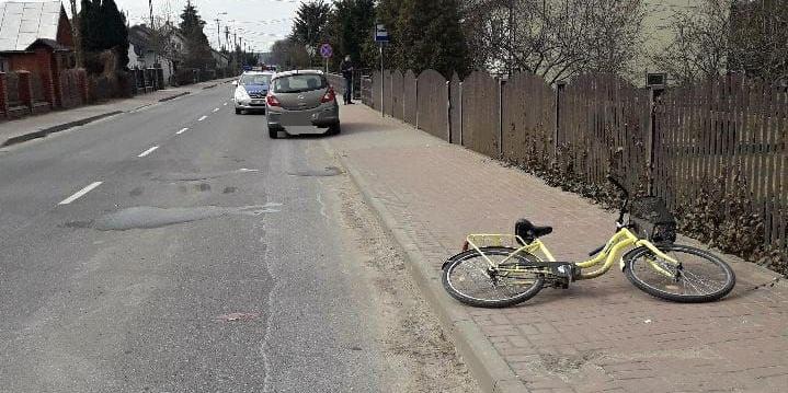 Potrącenie nietrzeźwej rowerzystki