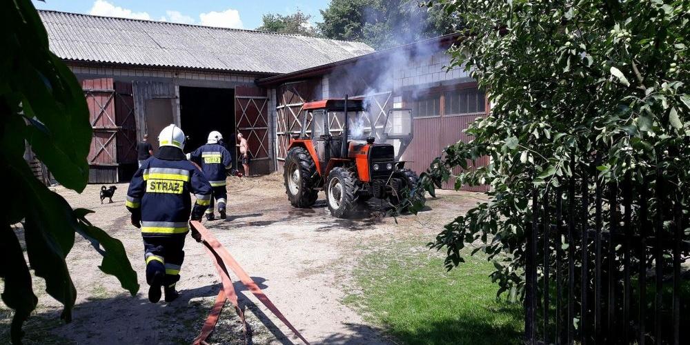 Płonął ciągnik
