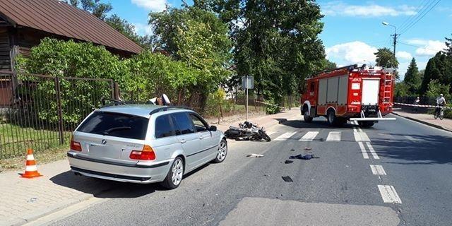 BMW uderzył w motocykl. Ranny 50-latek