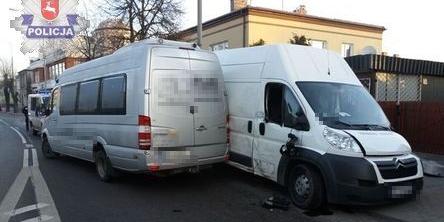 Zderzenie busów w Łukowie