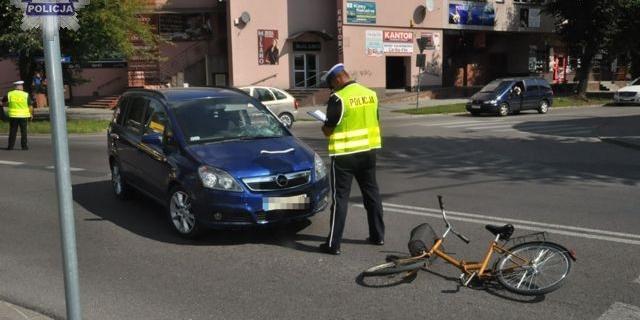 Potrącenie rowerzysty - nagranie z monitoringu