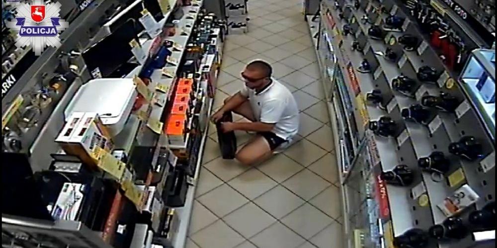 Kradzież głośników w Łukowie. Policja szuka złodzieja