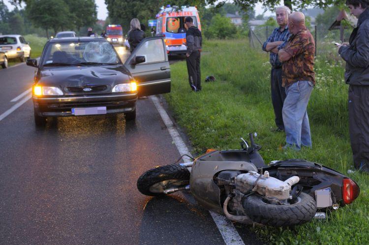 Ranny motorowerzysta