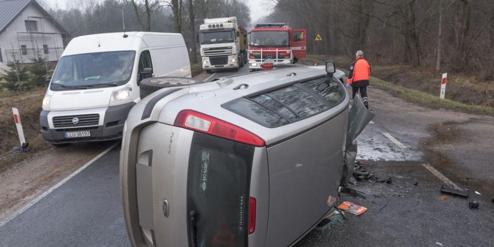 Zderzenie pod Białkami.Utrudnienia w ruchu.