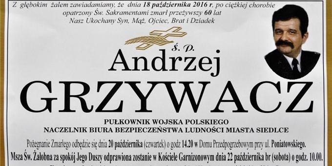 Pożegnanie Andrzeja Grzywacza