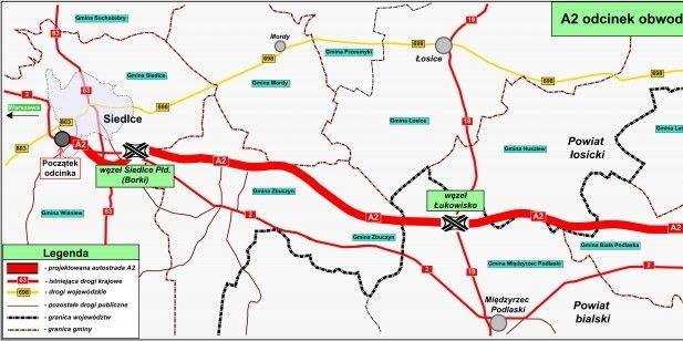 A2 z Siedlec do Białej Podlaskiej trochę bliżej